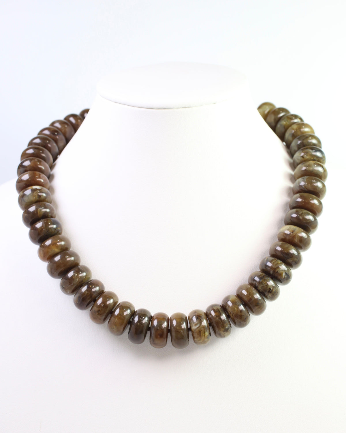 Pipestone Marble Beaded Necklace Brown