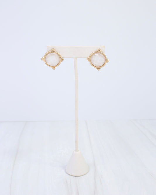 Rochester Facited Stud Earring Gold