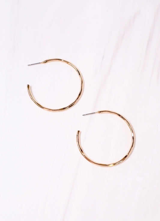 Sorenson Hammered Hoop Earring GOLD