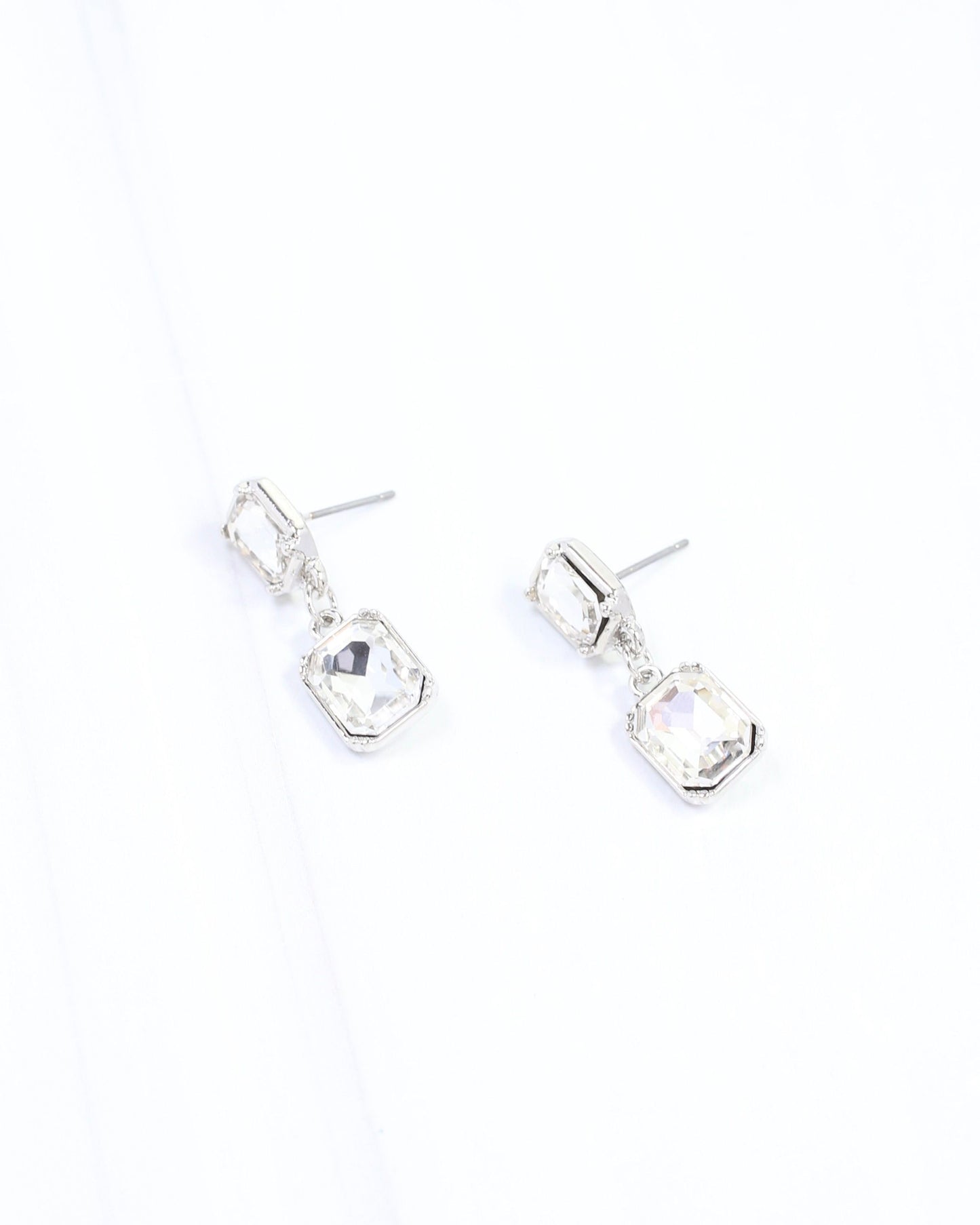 Chloe Crystal Drop Earring Silver