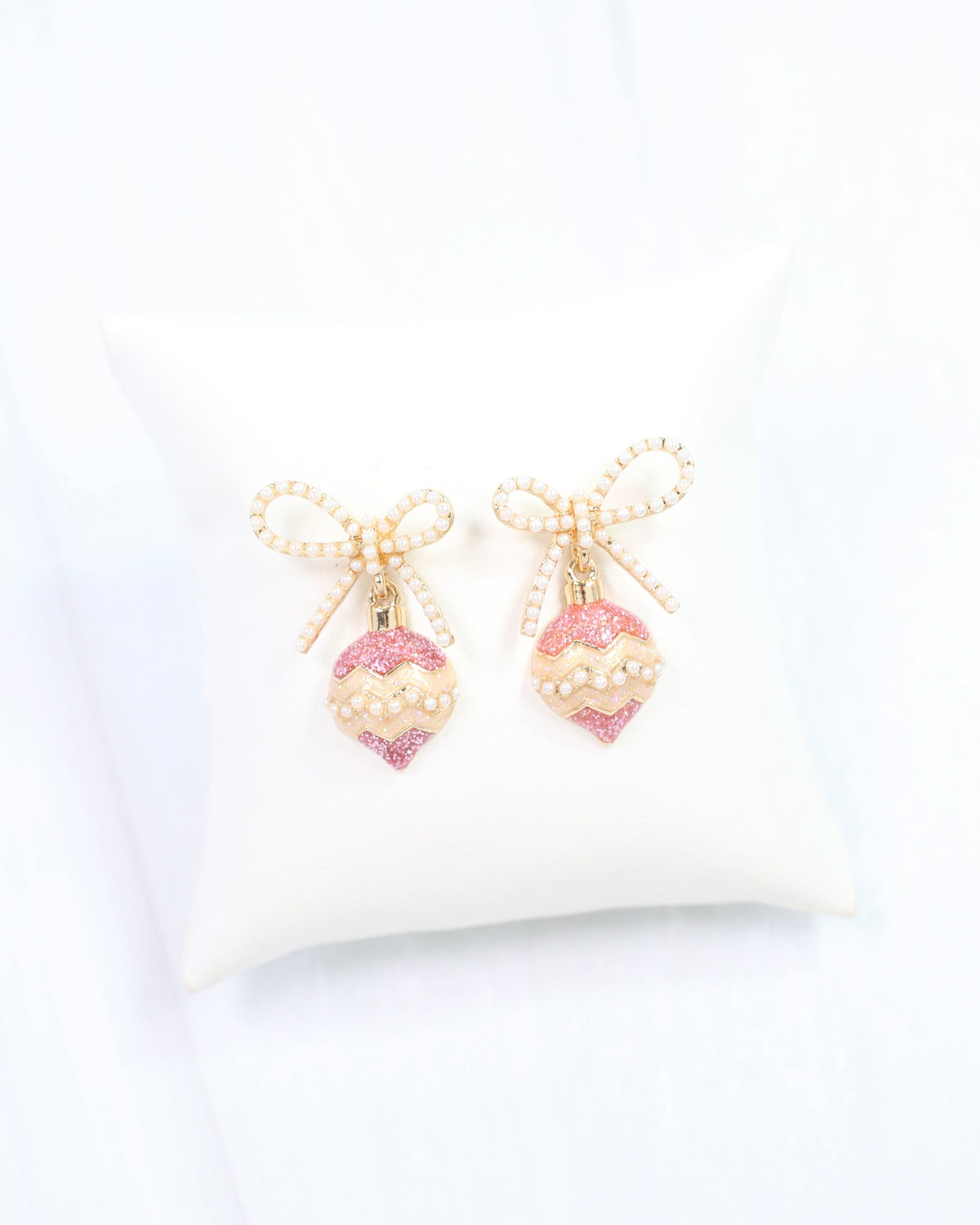 Festive Ornament Drop Earring Pink