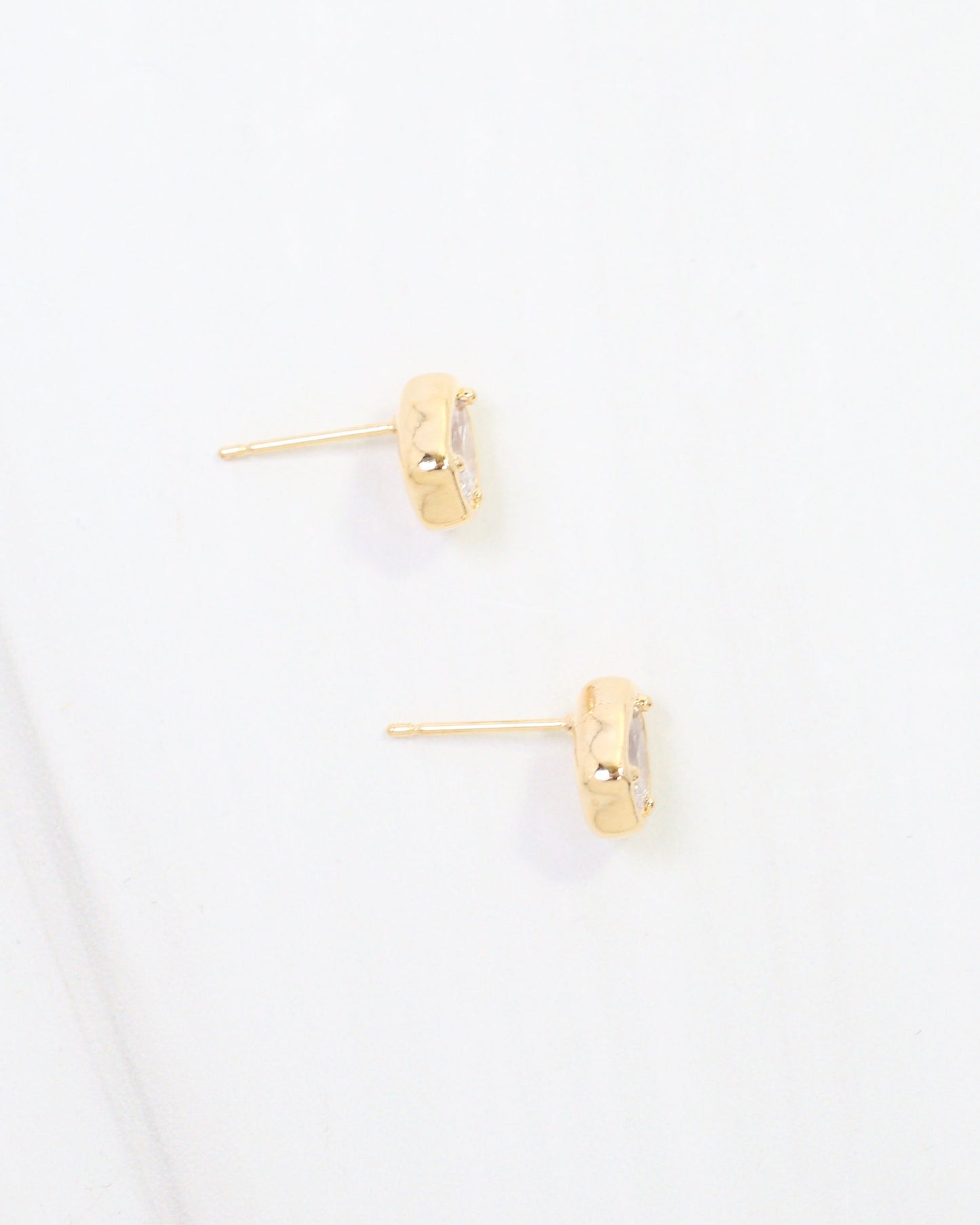 Mackenzie Tear Drop CZ Stud Earring WR Gold