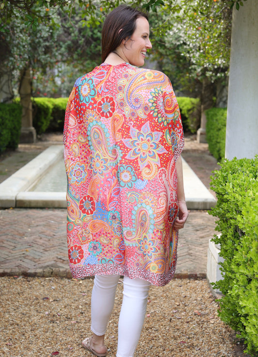 Barden Printed Kimono RED MULTI