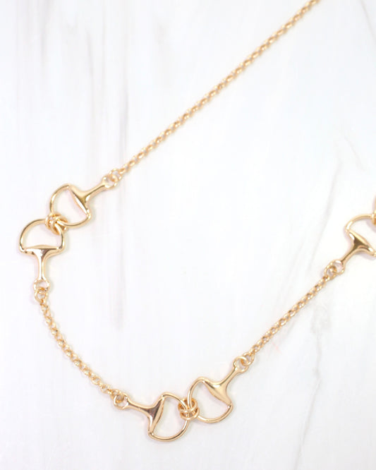 Sheldon Horsebit Necklace WR Gold