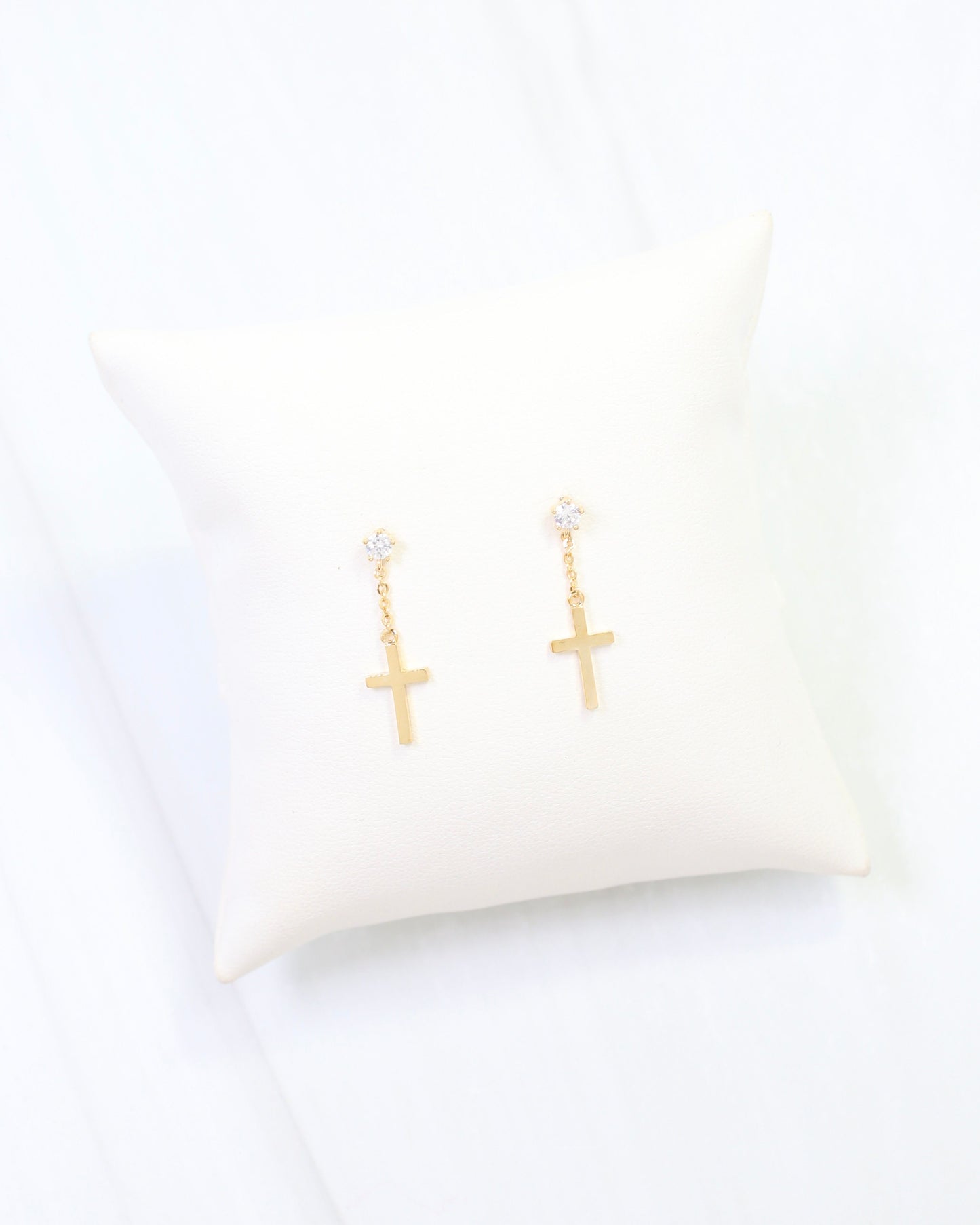 Lyric Cross Dangle Earring WR Gold