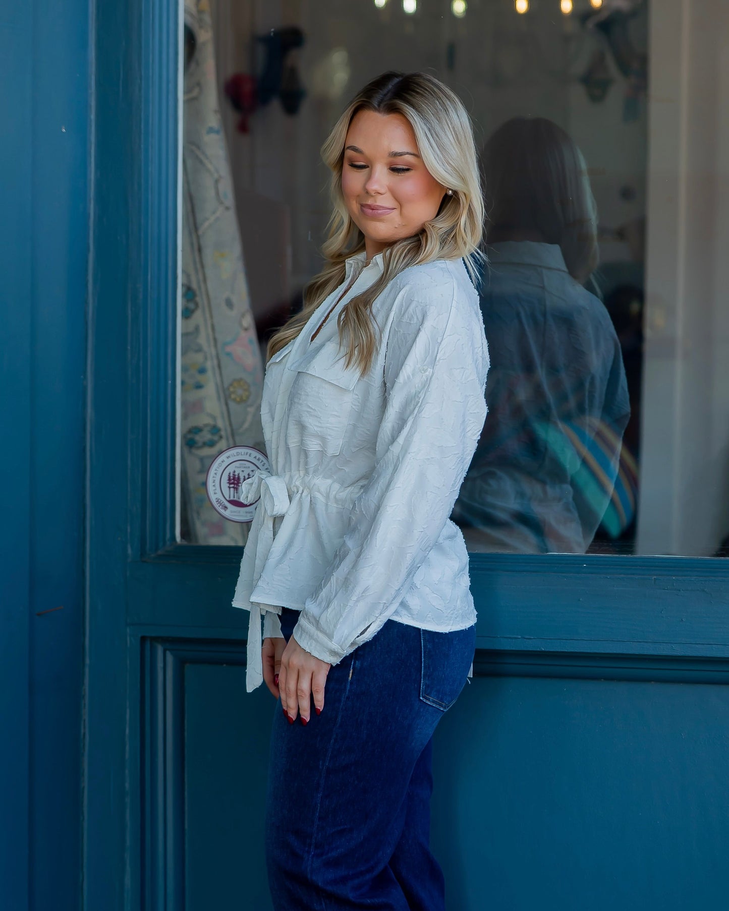 Poppy Utility Tie Waist Blouse