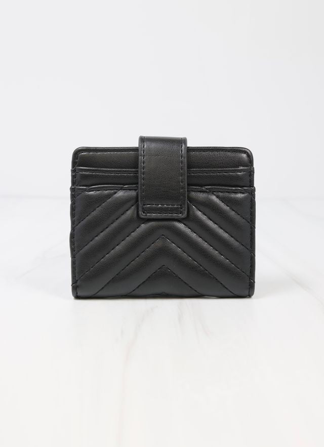 Tate Card Holder Wallet Black V Quilted