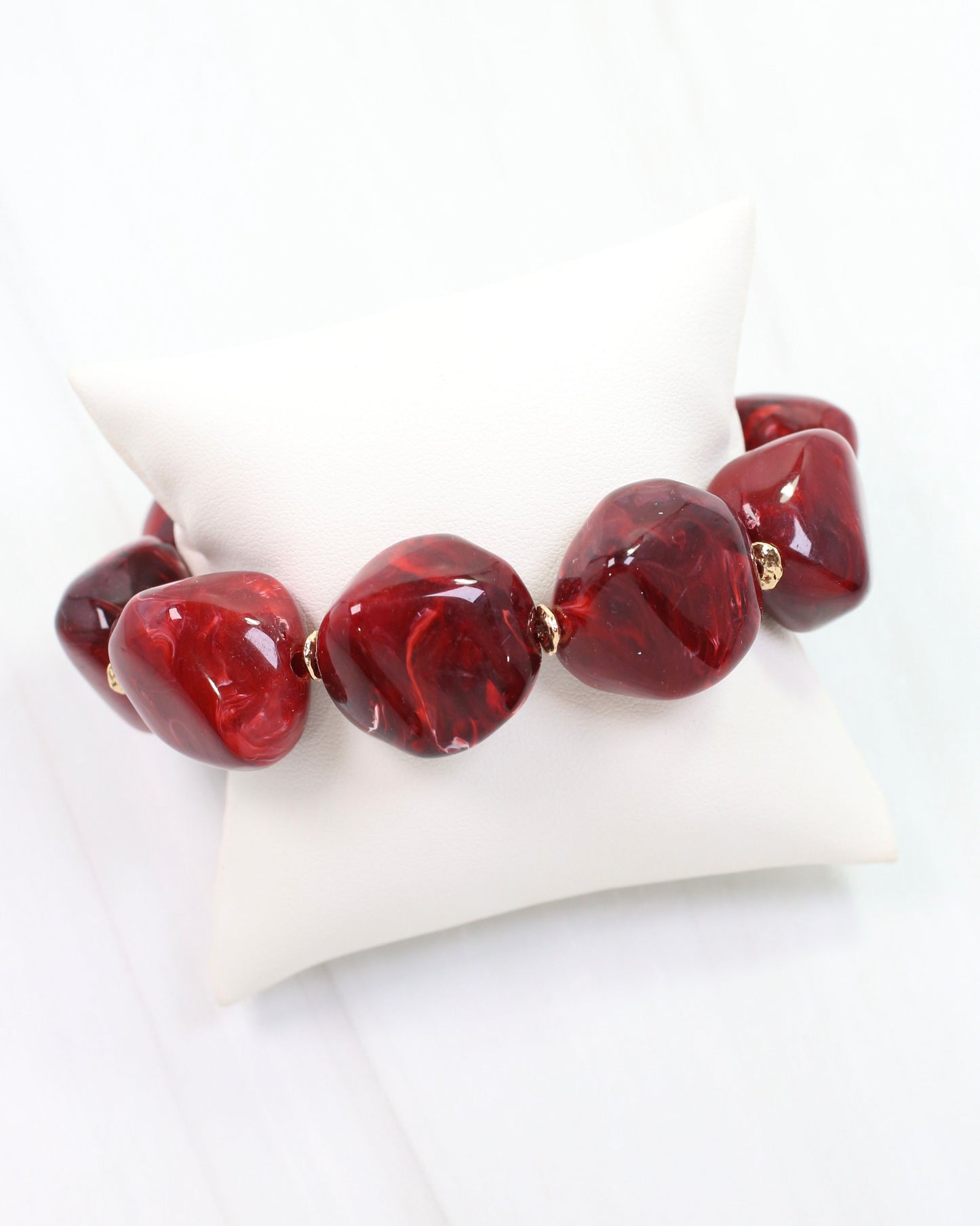 Eden Beaded Stretch Bracelet Wine