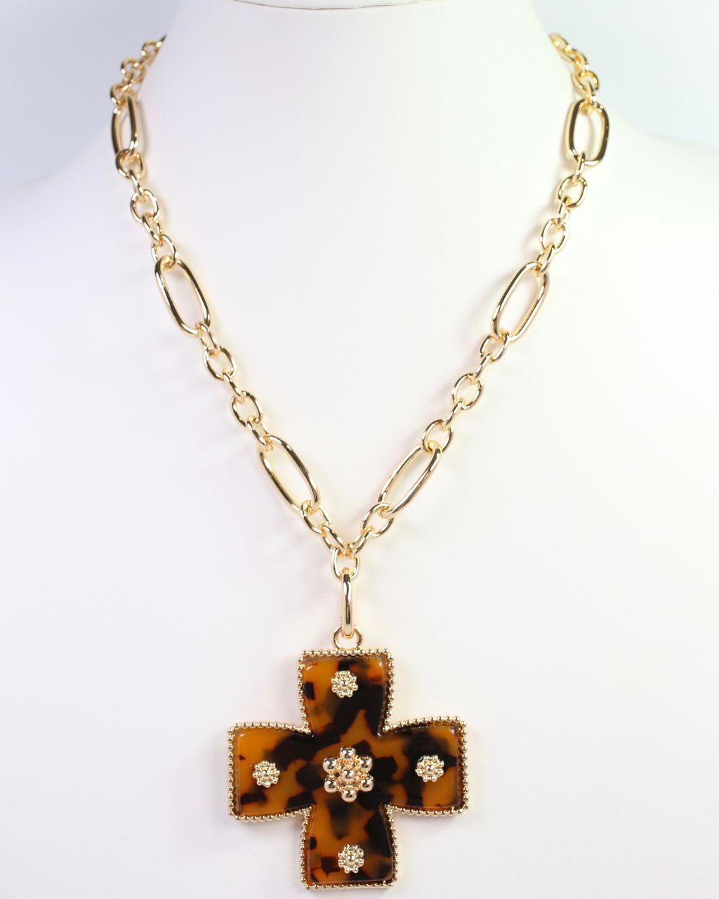 Carol Large Cross Charm Tortoise