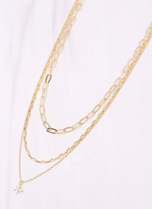 Gabel Layered Necklace GOLD - Caroline Hill