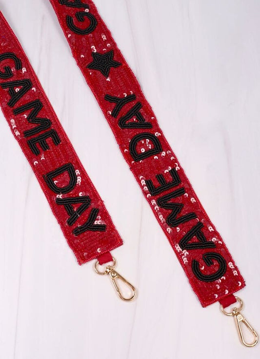 Game Day Spirit Sequin Strap GARNET BLACK - Caroline Hill