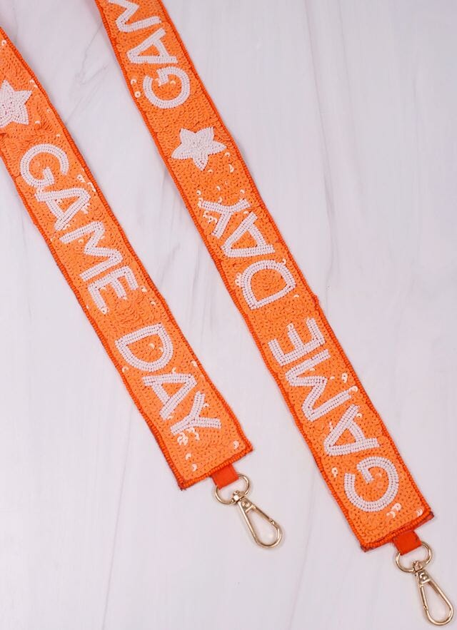 Game Day Spirit Sequin Strap ORANGE - Caroline Hill