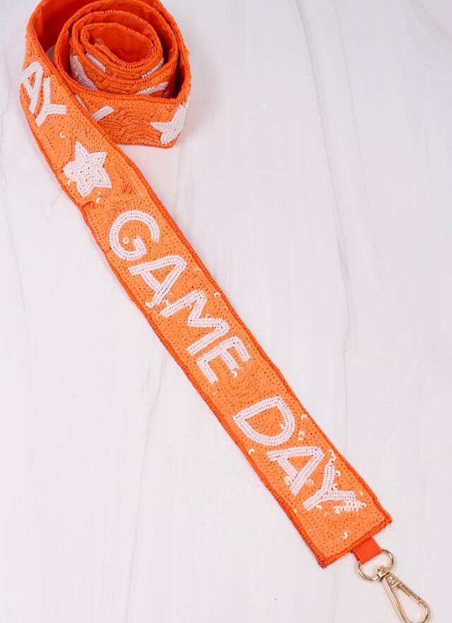 Game Day Spirit Sequin Strap ORANGE - Caroline Hill