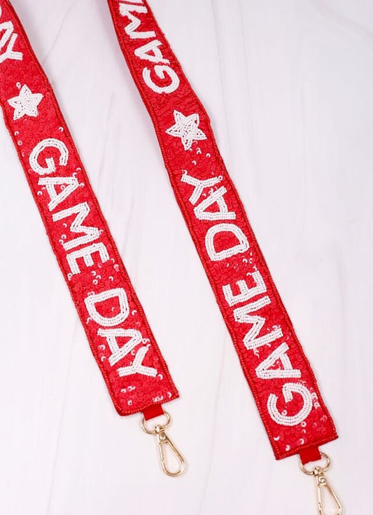 Game Day Spirit Sequin Strap RED - Caroline Hill