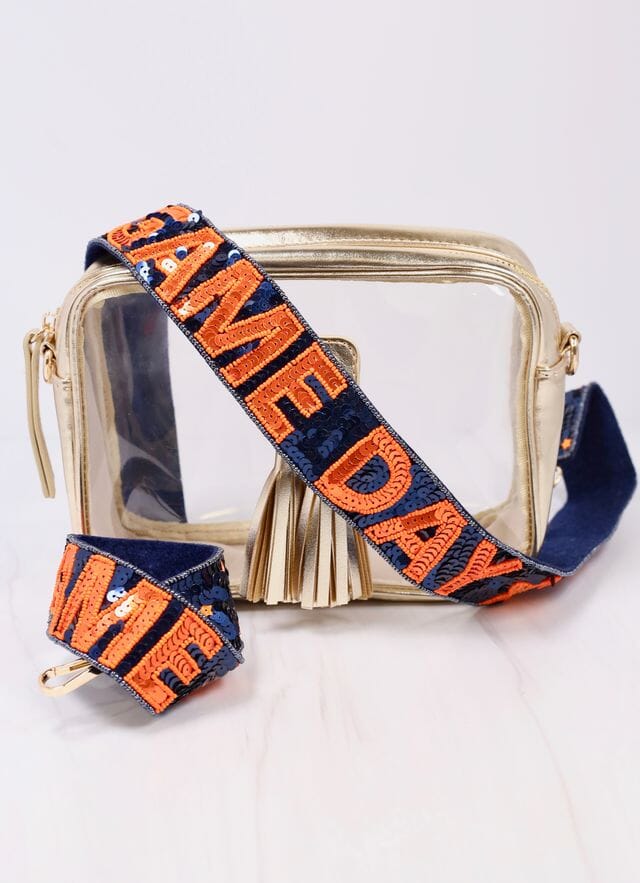 Game Day Star Sequin Strap NAVY ORANGE - Caroline Hill