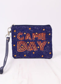 Game Day Star Wristlet NAVY ORANGE - Caroline Hill