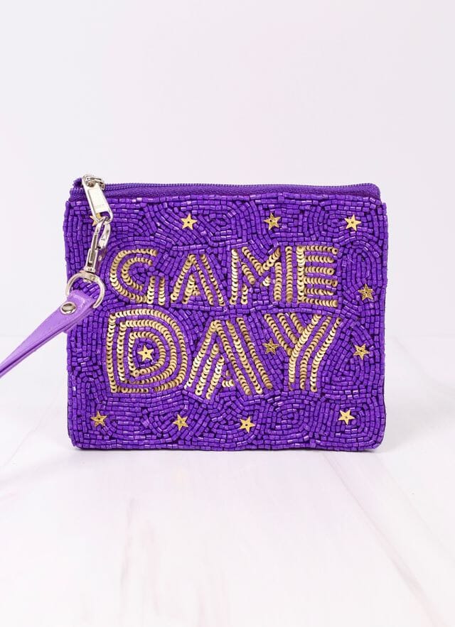 Game Day Star Wristlet PURPLE GOLD - Caroline Hill