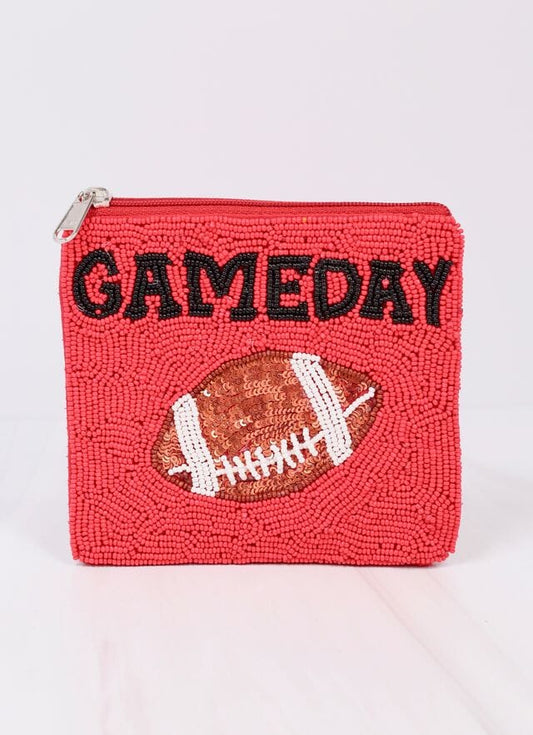 Gameday Football Pouch RED BLACK - Caroline Hill