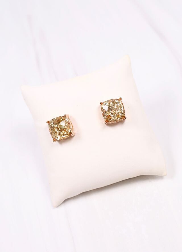 Georgie Glitter Stud Earring GOLD - Caroline Hill