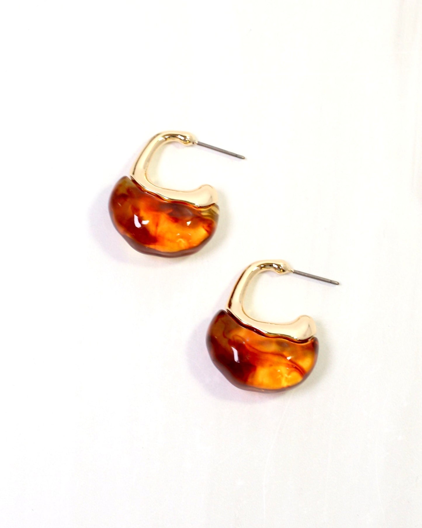 Colac Embellished Hoop Earring Tortoise