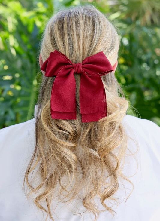 Gino Hair Bow BURGUNDY - Caroline Hill