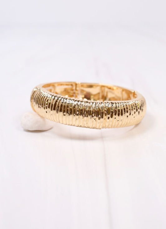 Danny Ribbed Stretch Bracelet Gold