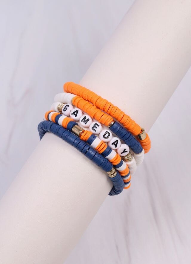 Go Team Bracelet Set NAVY ORANGE - Caroline Hill