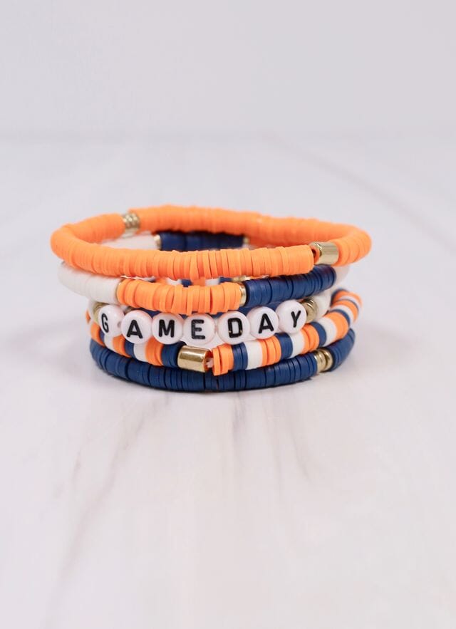 Go Team Bracelet Set NAVY ORANGE - Caroline Hill