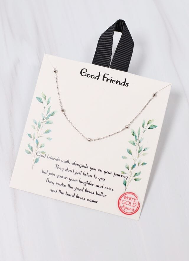 Good Friends Delicate Chain Necklace SILVER - Caroline Hill