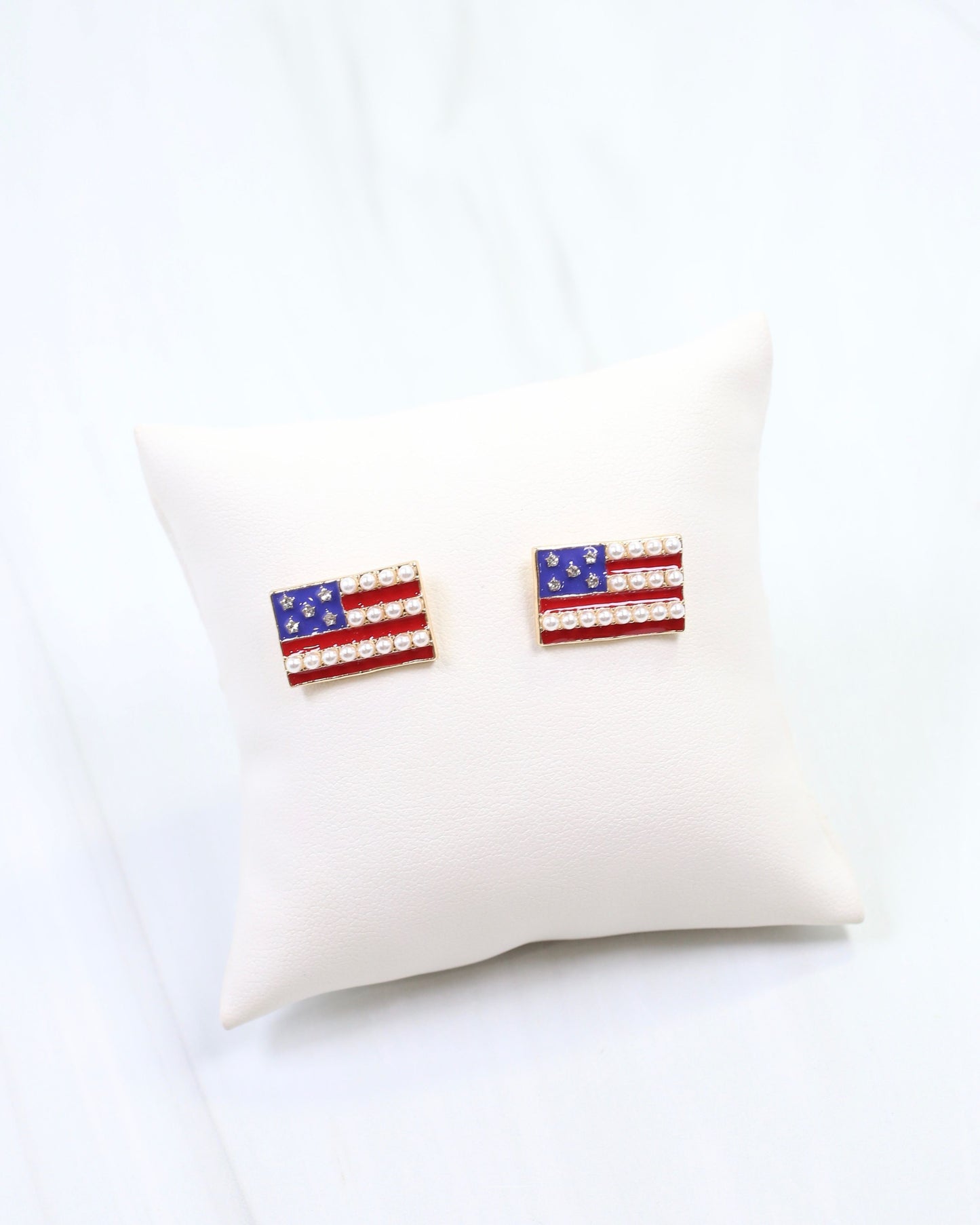 Tribute Flag Stud Earring Red Blue