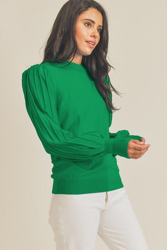 Graceful Touch Kelly Green Basic Sweater - Caroline Hill