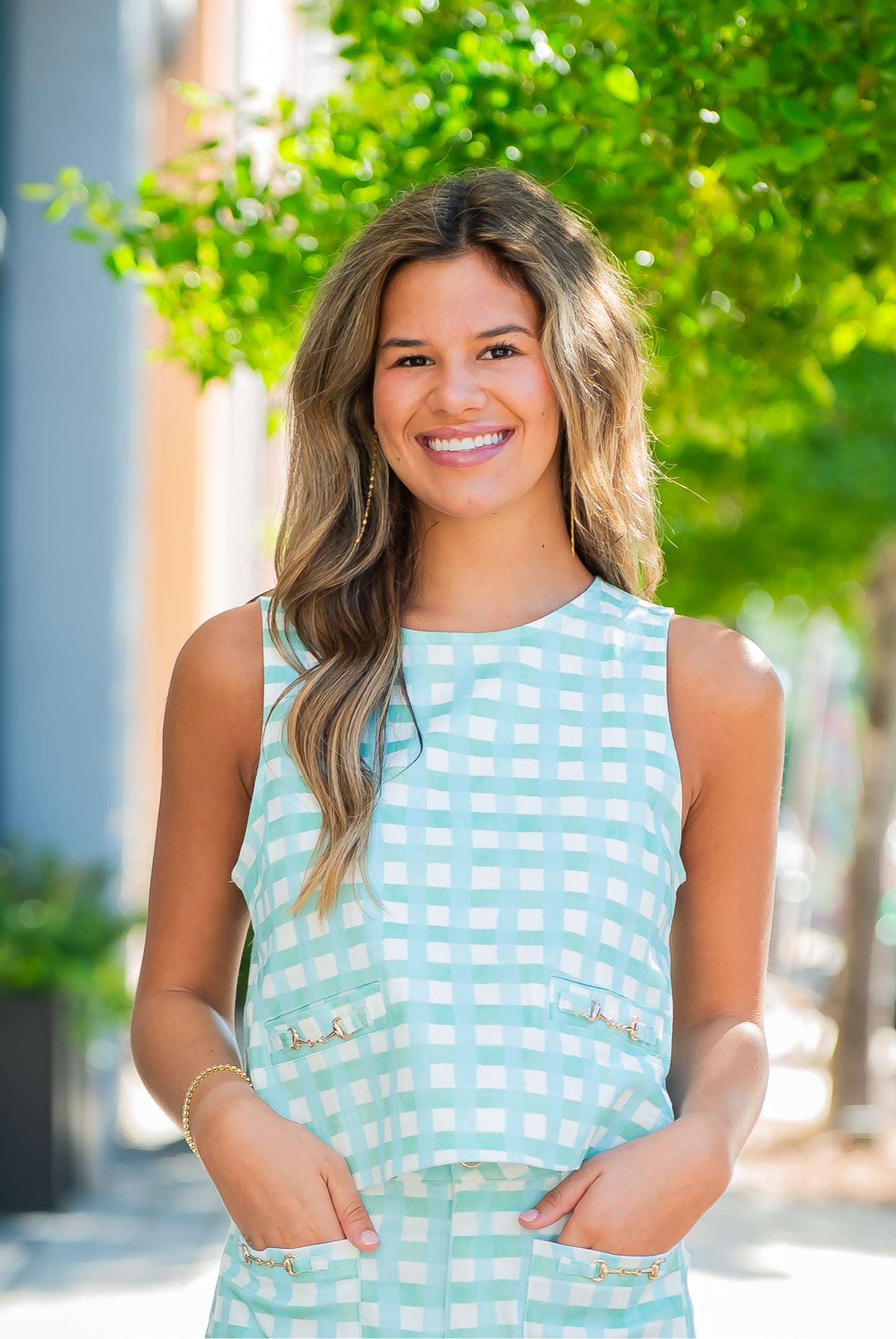Arden Checkered Top