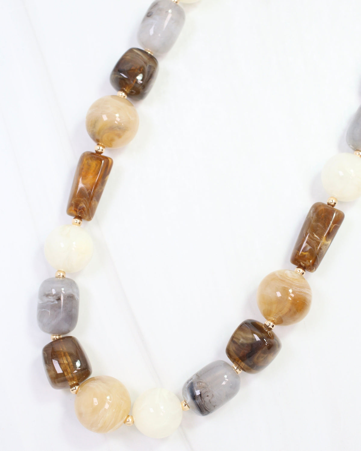 Mikela Beaded  Necklace Brown Multi