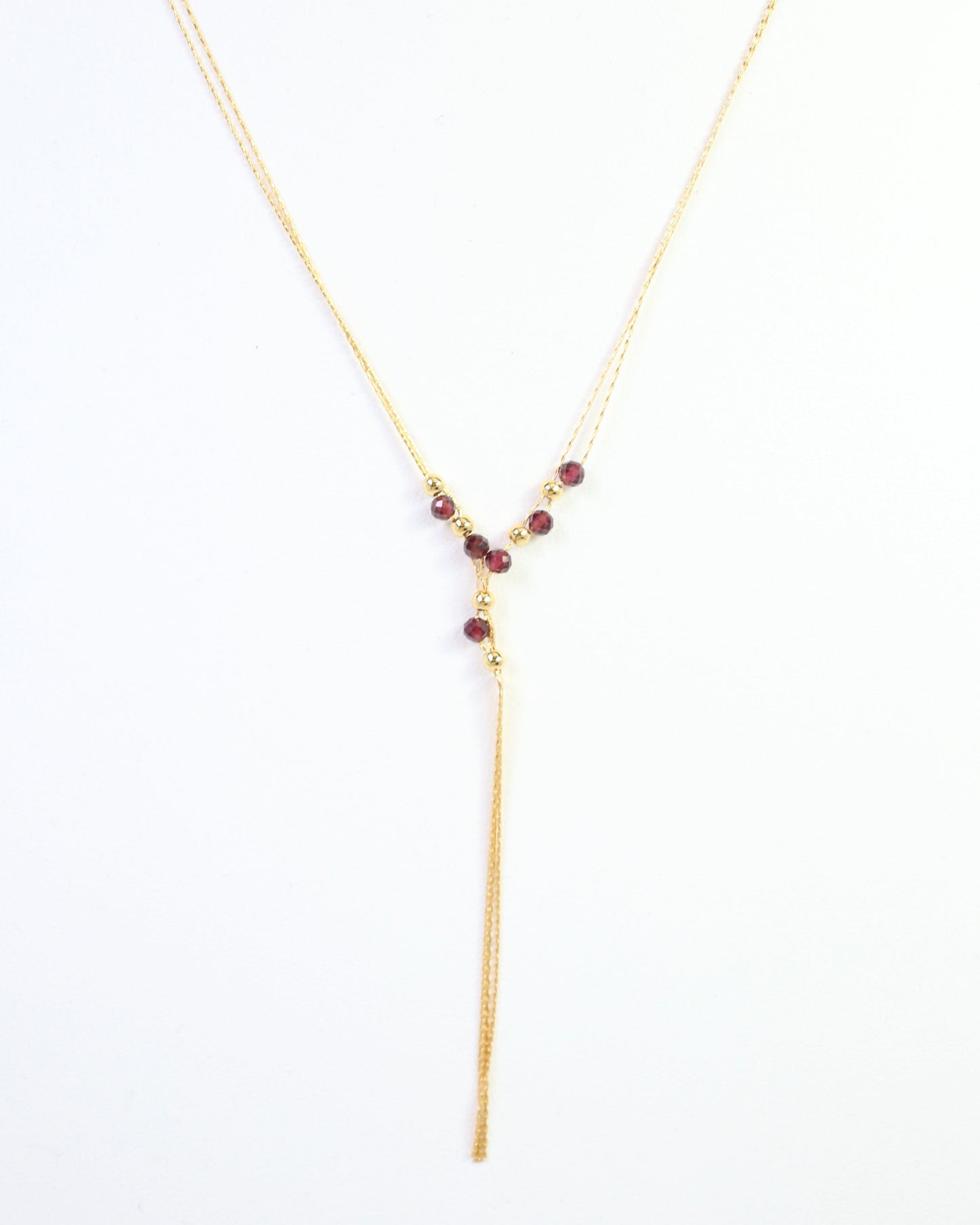 Merida Beaded Tassel Necklace Garnet
