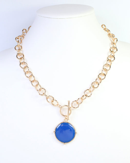 McKinley Pendant Toggle Necklace Blue
