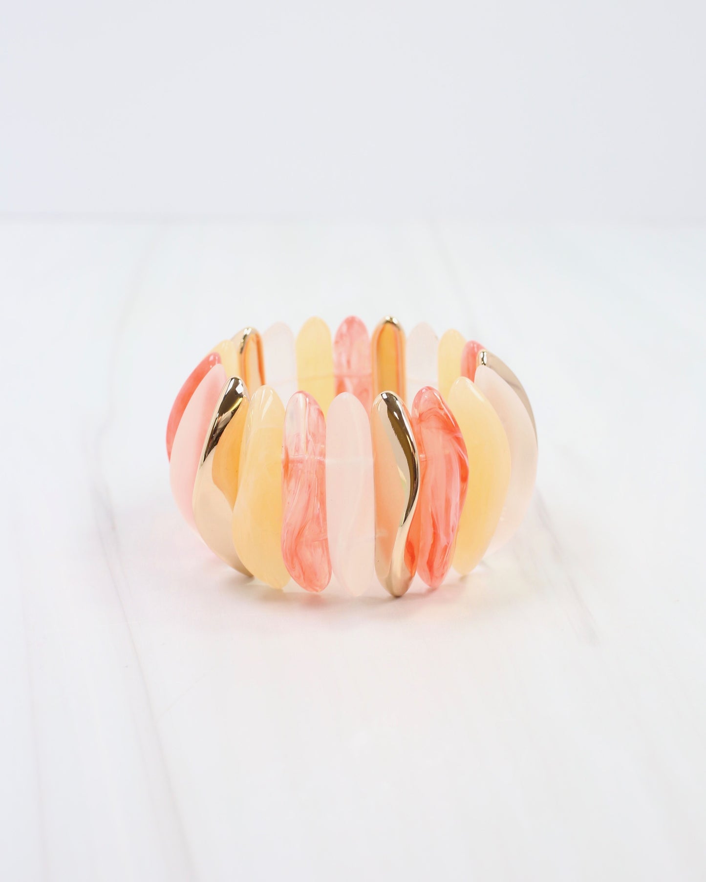 Canton Domed Shaped Stretch Bracelet Coral