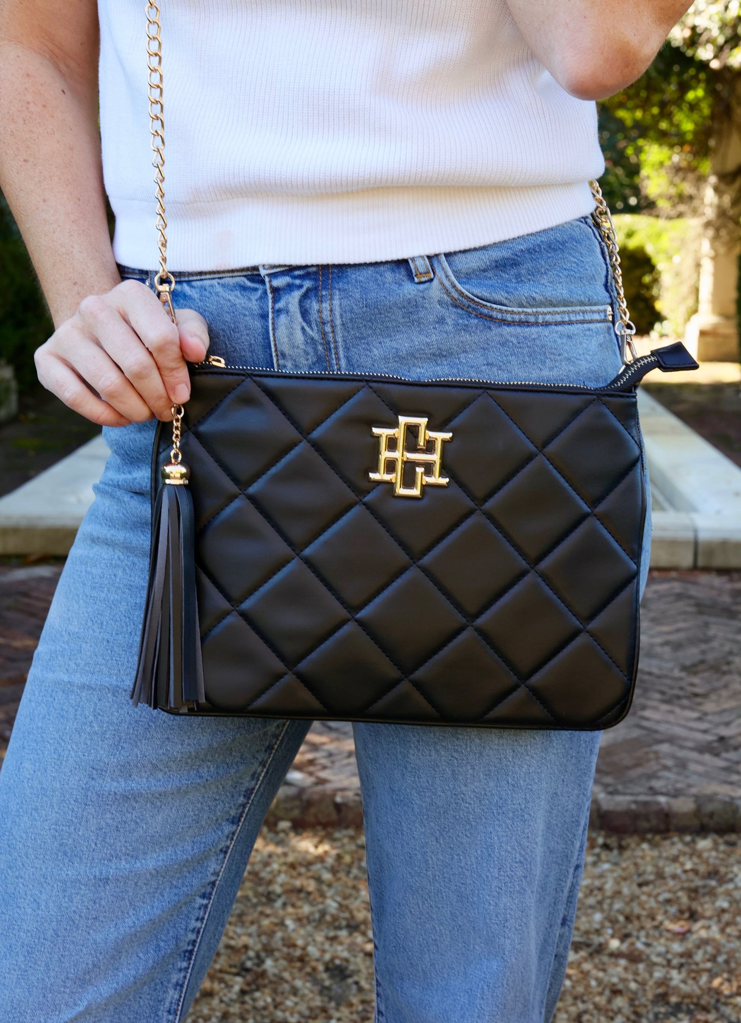 Madelyn Clutch/Crossbody BLACK QUILTED LD