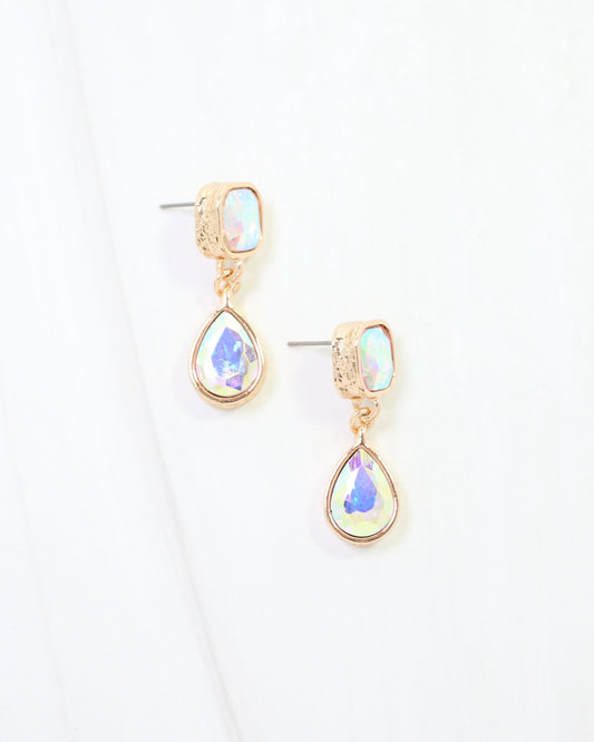 Roxanne Rhinestone Drop Earring Clear AB