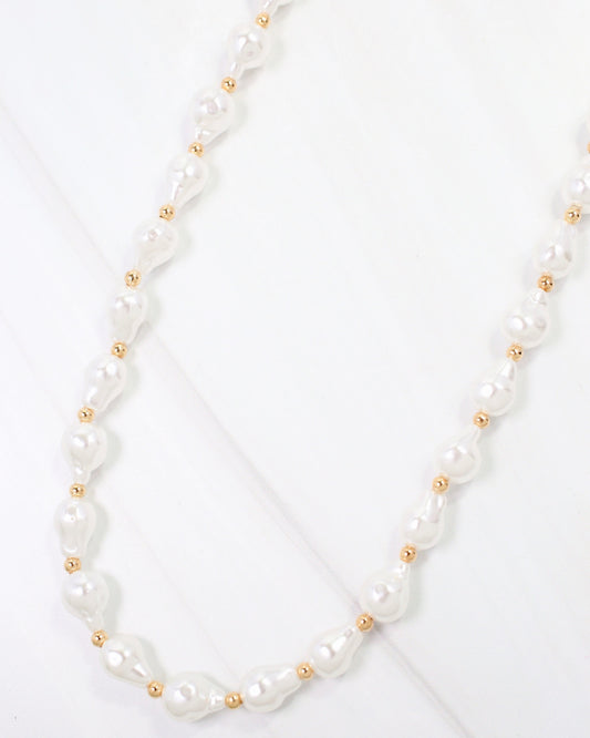 Ramier Baroque Pearl Necklace Cream