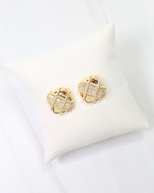 Abbeville CZ Embellished Stud Earring Gold
