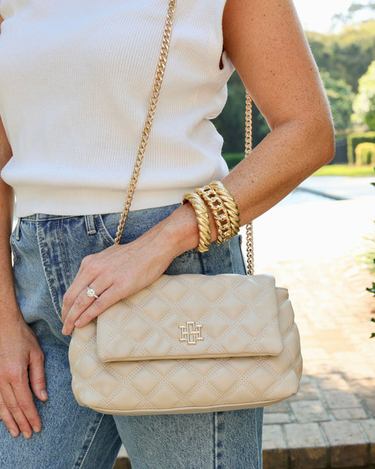 Leigh Quilted Crossbody Nude Quilted DQ