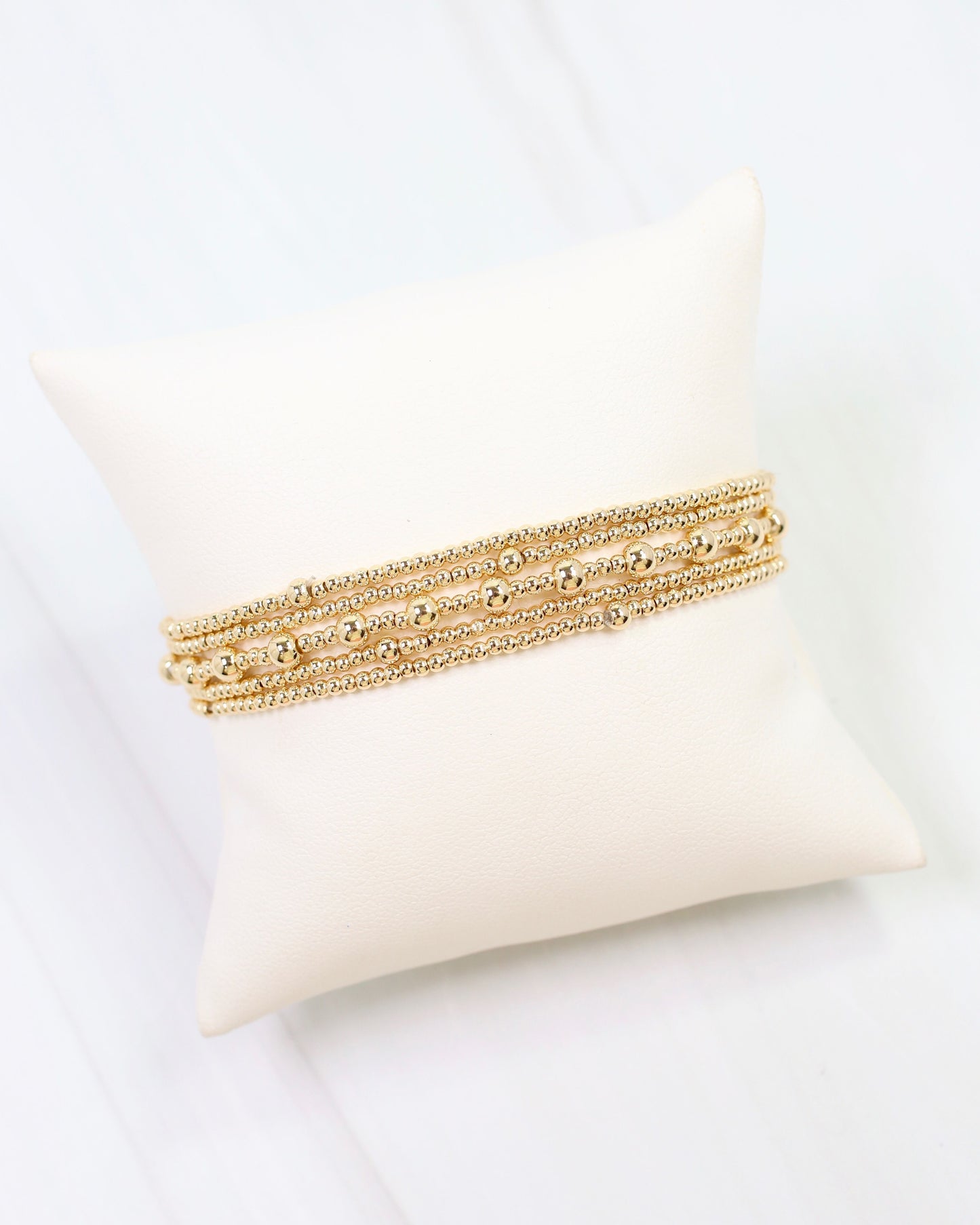 Anadarko Beaded Bracelet Set Gold