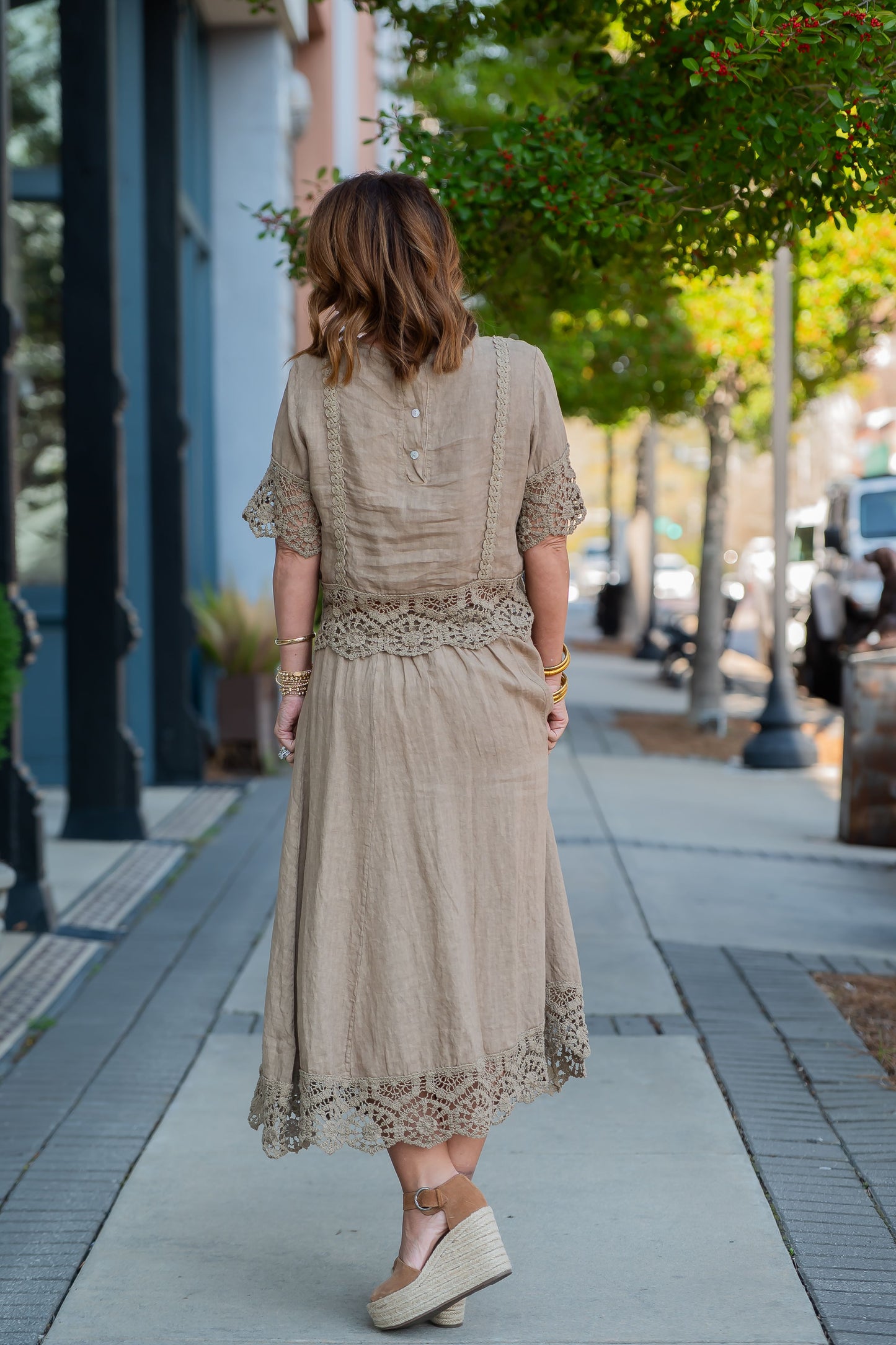 Italia Linen and Crochet Skirt