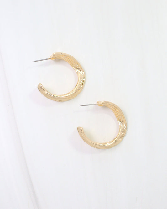 Raleigh Twist Hoop Earring Gold
