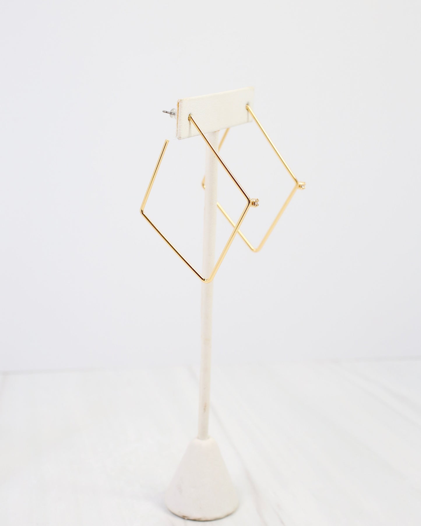 Webster Diamond Shaped Hoop Earring Gold