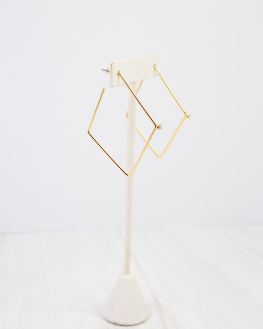 Webster Diamond Shaped Hoop Earring Gold