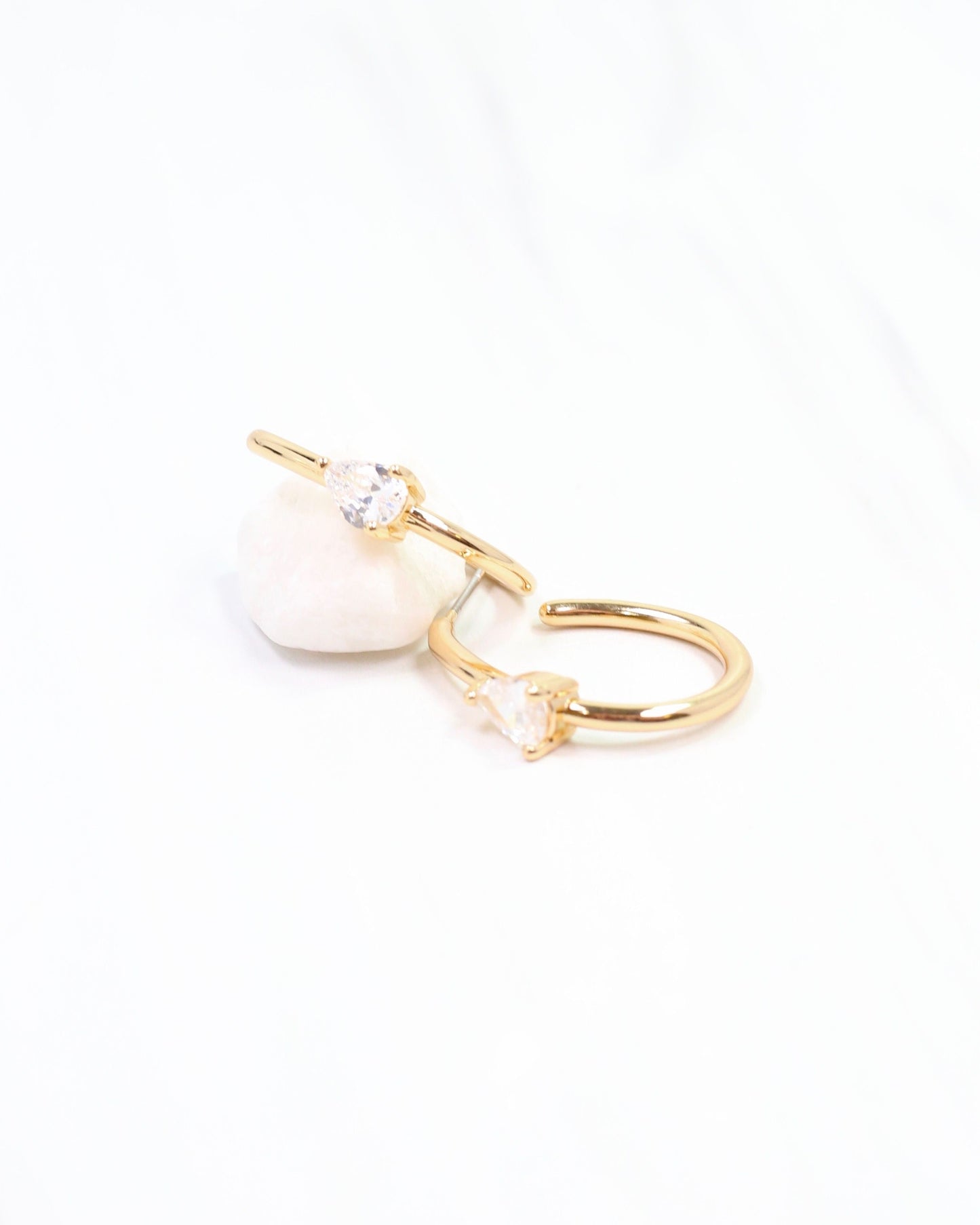 Nicki CZ Hoop Earring Gold
