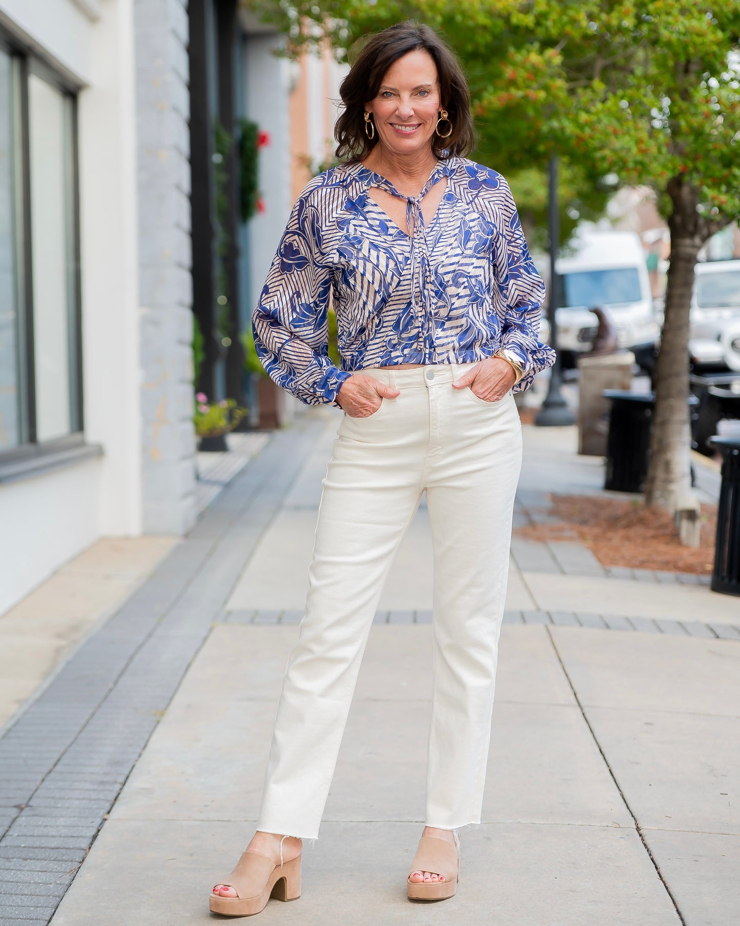 Rosita Abstract and Floral Print Top