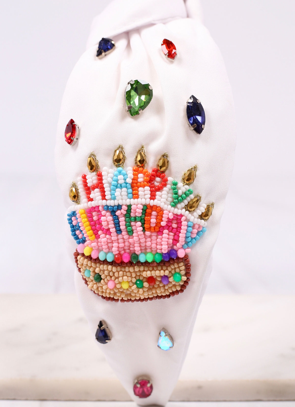 Happy Birthday Cake Headband WHITE MULTI - Caroline Hill