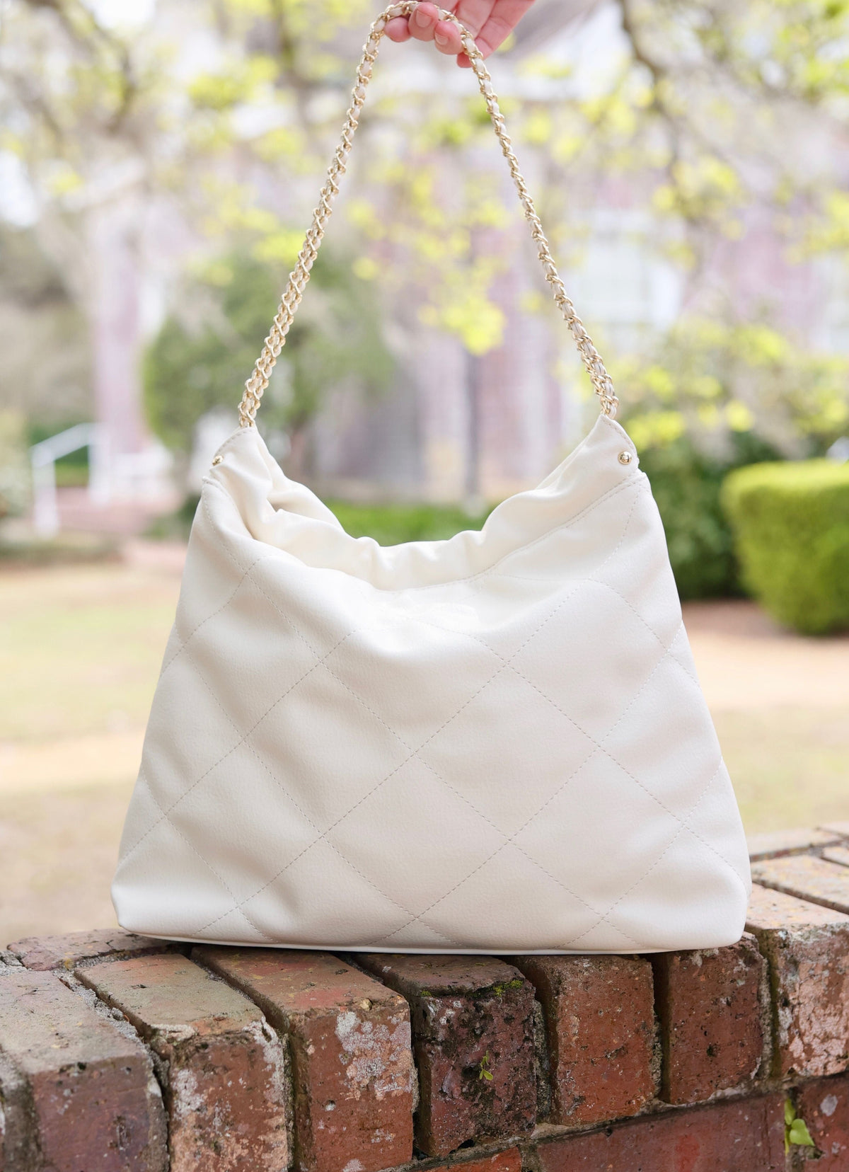 Harlow Tote with Pouch Cream - Caroline Hill